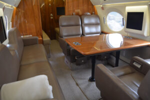 Interior of private aircraft