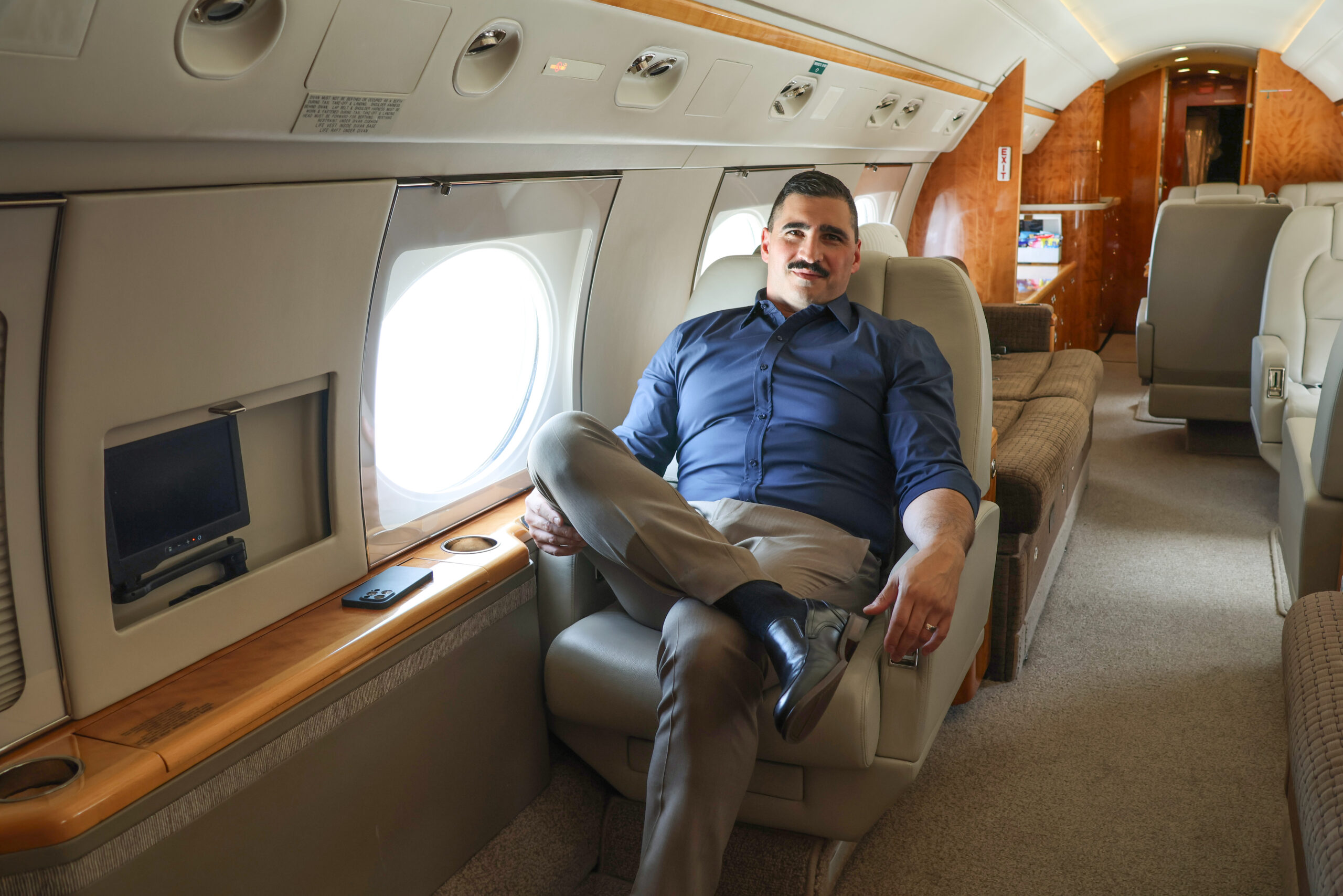 CEO, Michael Vanacore-Netz aboard airframe
