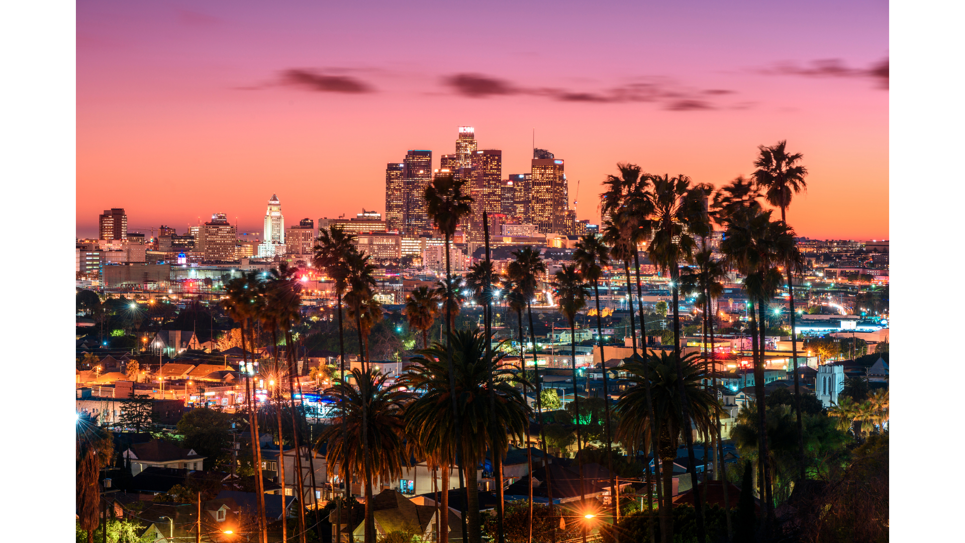 Los Angeles surrounded by palm trees