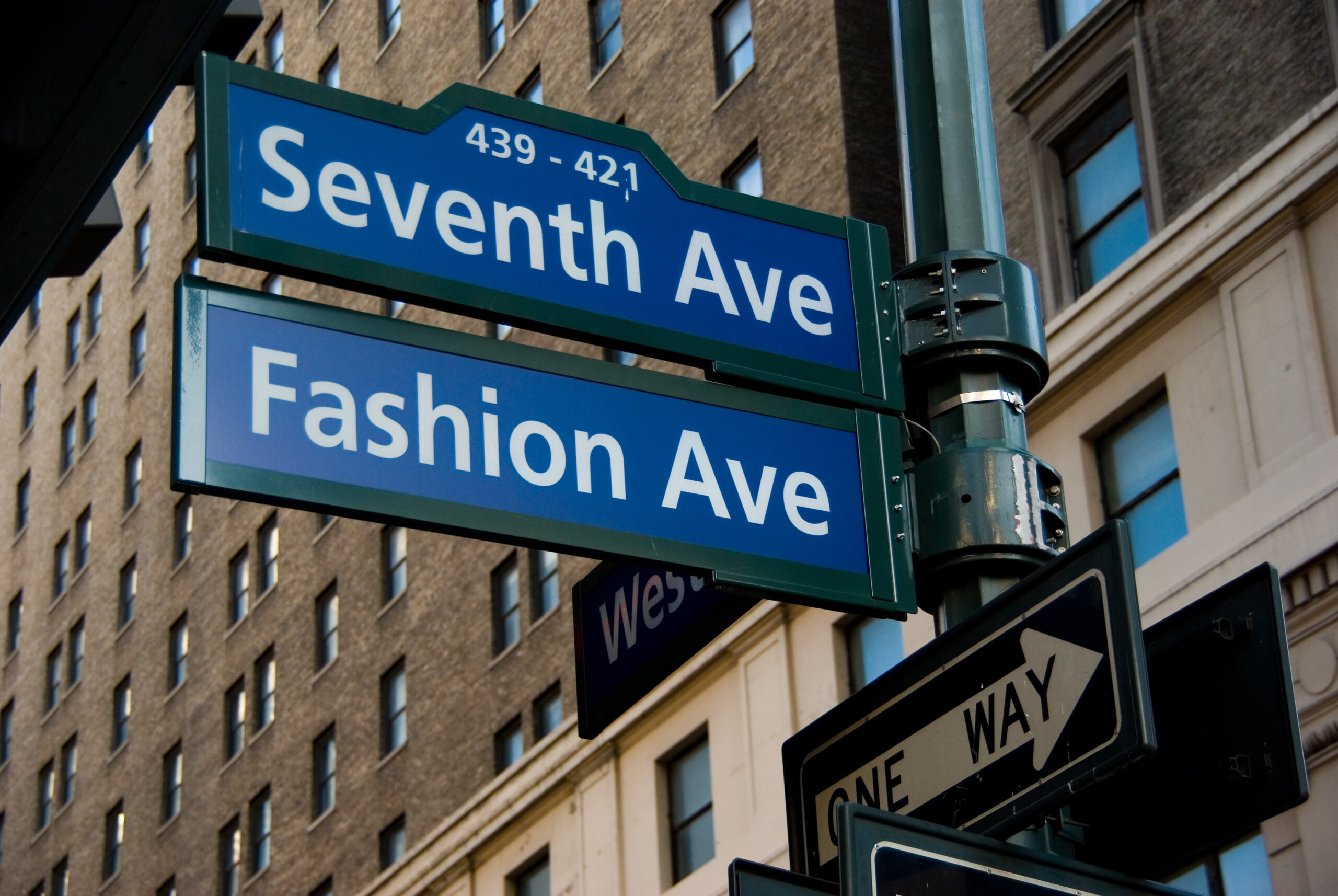 NYC Fashion Ave Road Sign