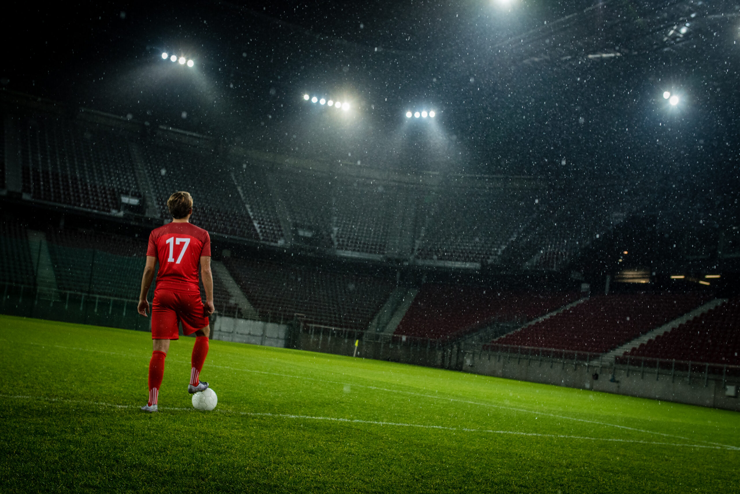 Copa America Soccer player standing in stadium