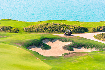 Golf course by the coast