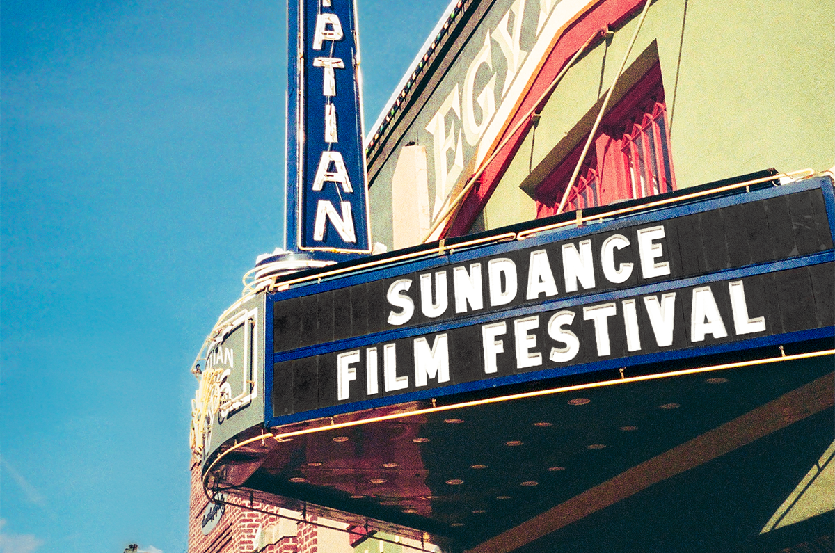 The Egyptian Theater Marquee in Park City, Utah promoting the Sundance Film Festival