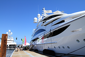 Yacht at Palm Beach International Boat Show